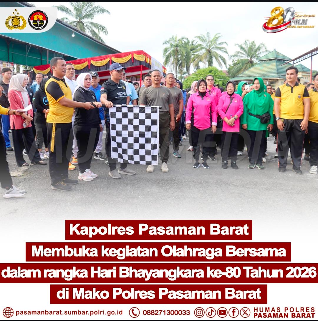 Polres Pasaman Barat Gelar Olahraga Bersama Sambut Peringatan Hari Bhayangkara ke-80